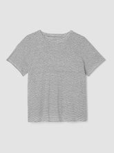 Charger l'image dans la galerie, T-shirt lin bio noir et blanc FISHER
