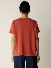 Charger l'image dans la galerie, T-shirt lin bio orange sanguine FISHER
