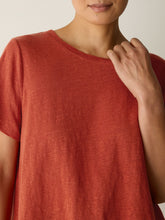 Charger l'image dans la galerie, T-shirt lin bio orange sanguine FISHER
