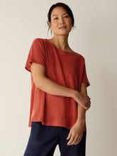 Charger l'image dans la galerie, T-shirt lin bio orange sanguine FISHER
