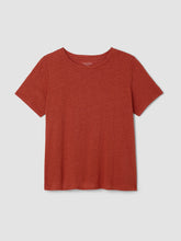 Charger l'image dans la galerie, T-shirt lin bio orange sanguine FISHER
