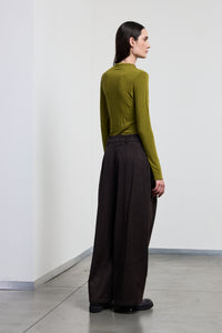 Pantalon à panneaux chocolat NEIRAMI