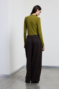 Pantalon à panneaux chocolat NEIRAMI