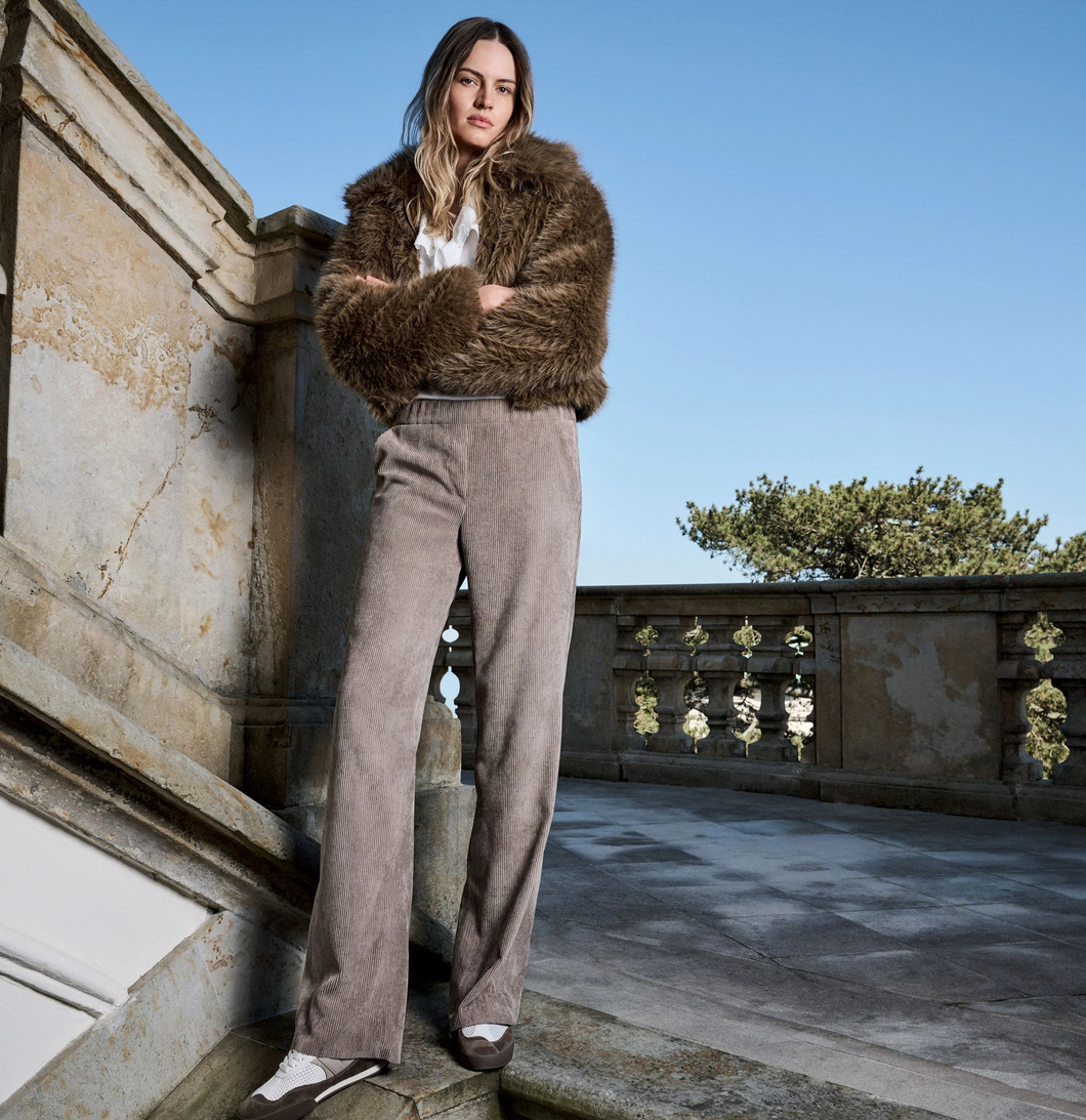 Pantalon velours côtelé taupe MAC