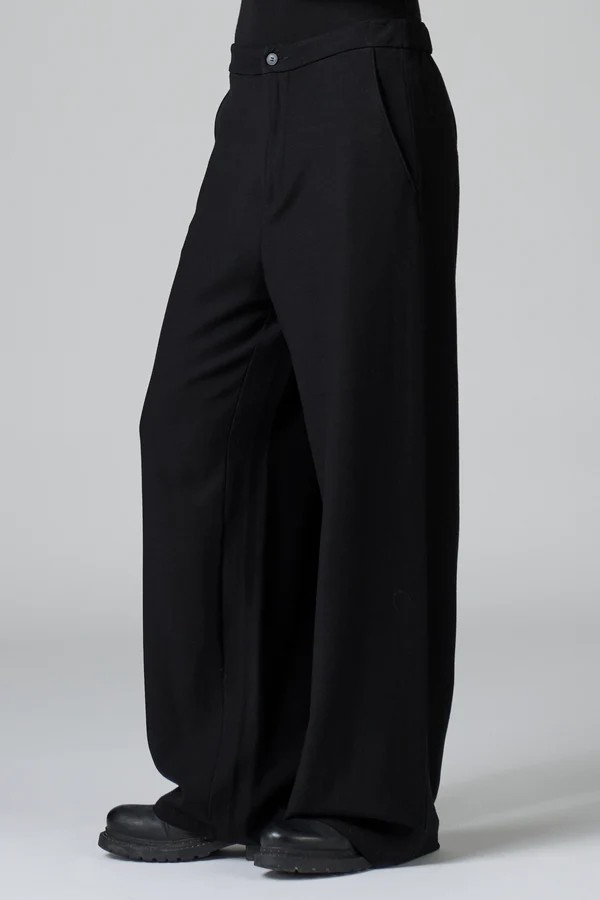 Pantalon palazzo en laine et viscose stretch TRANSIT