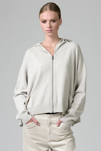 Sweat-shirt oversize à capuche en maille de viscose et laine TRANSIT