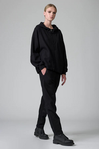 Blouson à capuche doublé en drap de laine TRANSIT